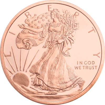 1 OZ COPPER ROUND WALKING LIBERTY