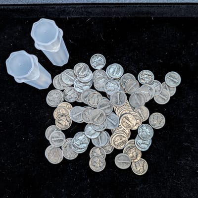 Mercury Dimes 90% Silver $10 FV