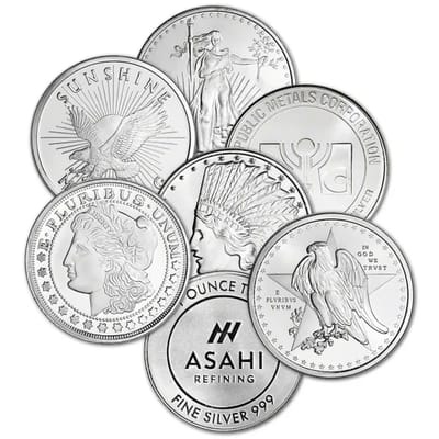  1 oz Silver Round .999 - Random Design