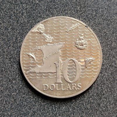 *RARE*LOW MINTAGE* - 1972 Trinidad & Tobago - $10 - additional view