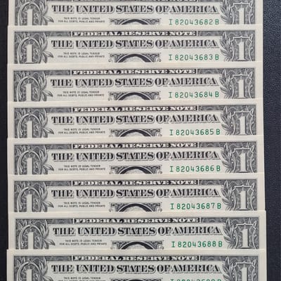 10x Consecutive 2021 One Dollar Notes
