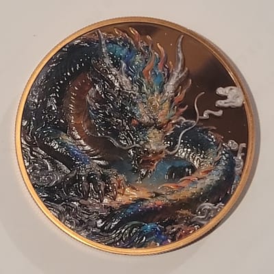 High-Relief 5 oz Copper Dragon Round - additional view