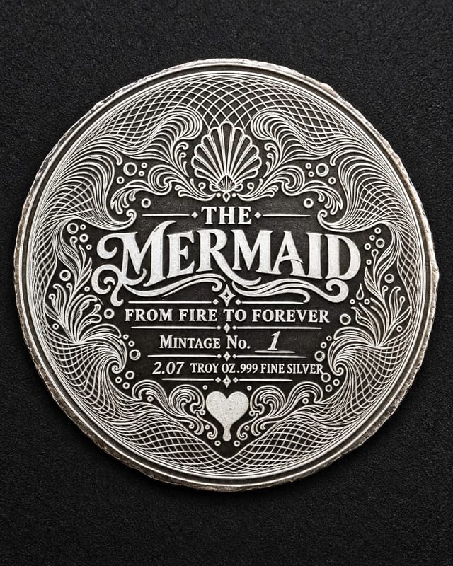 FTB Mermaid 2 Troy Oz Min .999 Silver 2.5D Ultra High Relief Limited 25 - Image 2
