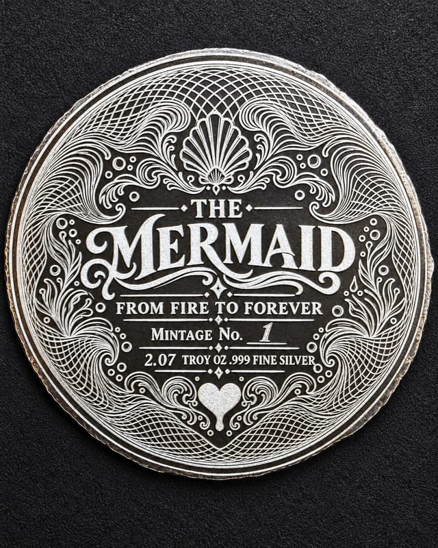 FTB Mermaid 2 Troy Oz Min .999 Silver 2.5D Ultra High Relief Limited 25 - Image 8