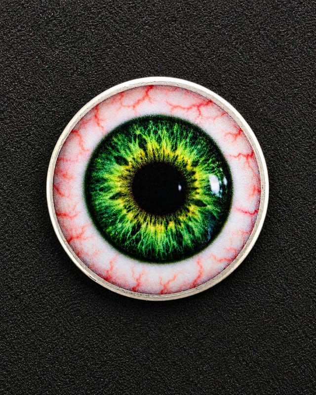 FTB Halloween 2026 Green Eyeball 1/2 Ozt .999 Fine Silver Art Round - Image 1