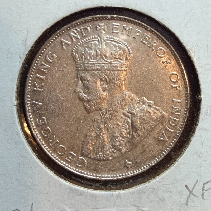 1921 Straits Settlements King George V 50 Cents Silver Coins .500 Fine [00752] - Image 5