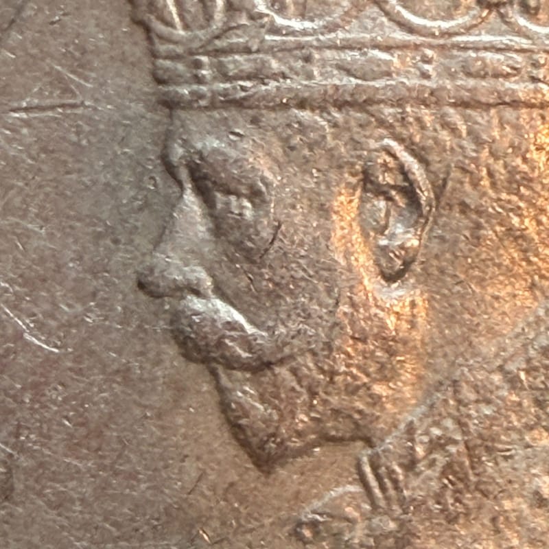 1921 Straits Settlements King George V 50 Cents Silver Coins .500 Fine [00752] - Image 6