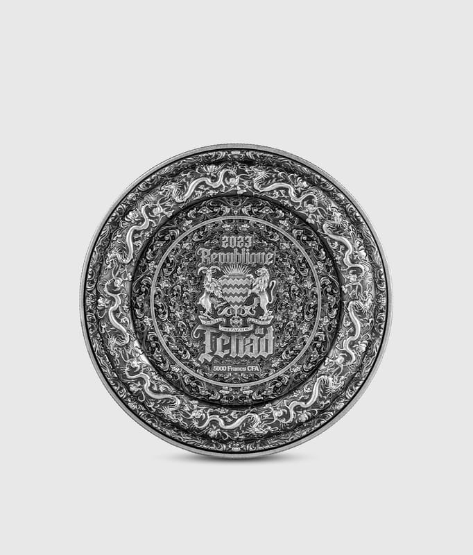 The Forbidden Dragon 1oz 999 Fine Silver Coin 5000 Francs CFA 2023 - Image 4