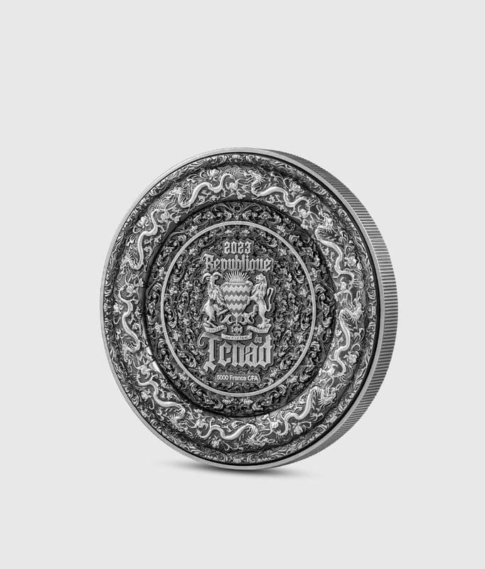 The Forbidden Dragon 1oz 999 Fine Silver Coin 5000 Francs CFA 2023 - Image 5