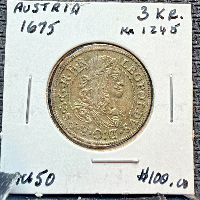 1675 Austria, Leopold I the Hogmouth, 3 Kreuzer, Silver - Image 4