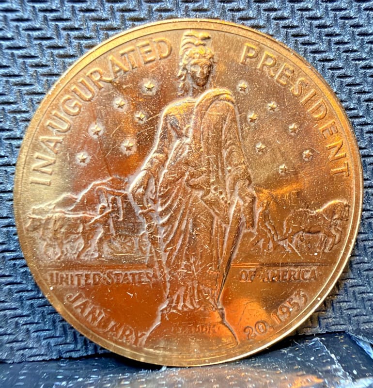 1953 Dwight D. Eisenhower Inauguration Commemorative Bronze Coin Medal US MINT - Image 2