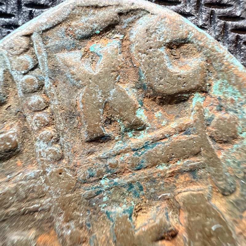 Byzantine Follis Jesus Christ IC XC NI KA Bronze Ancient Coin Cross 00898 - Image 2