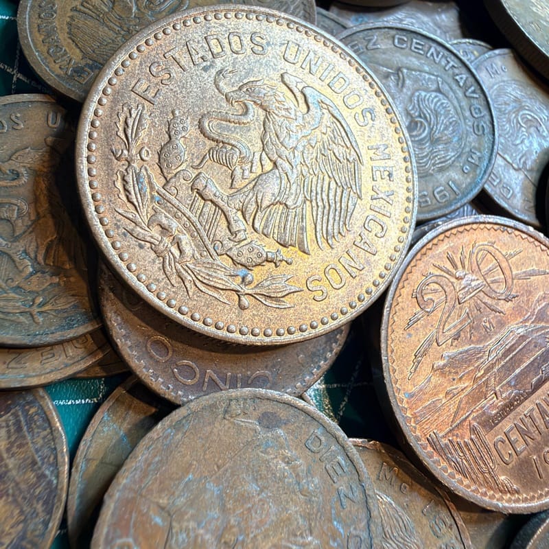 Mexico Coin Lot 1 Silver Peso, 5, 10, 20 Centavos With AU/BU Cuauhtémoc 00900 - Image 10