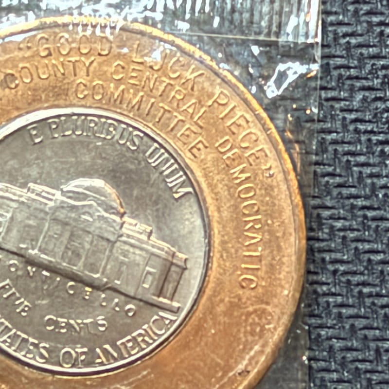 1950 Encased Nickel Jefferson Democratic National Convention Chicago, IL 00901 - Image 6