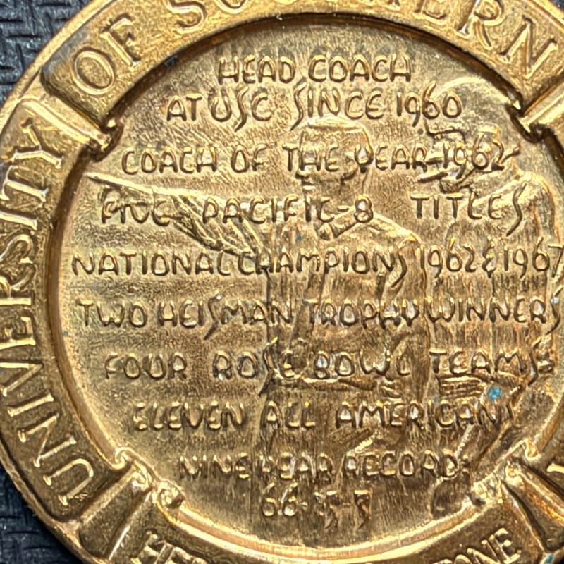 1969 USC FOOTBALL COACH  John McKay  Commemorative Medal  TOKEN 00903 - Image 7