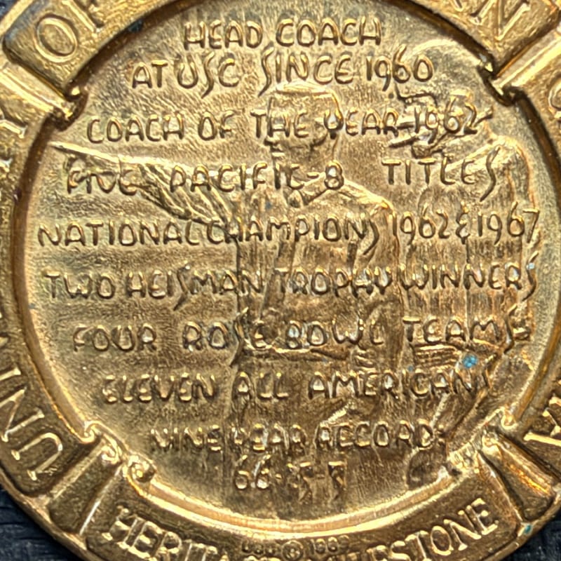 1969 USC FOOTBALL COACH  John McKay  Commemorative Medal  TOKEN 00903 - Image 8