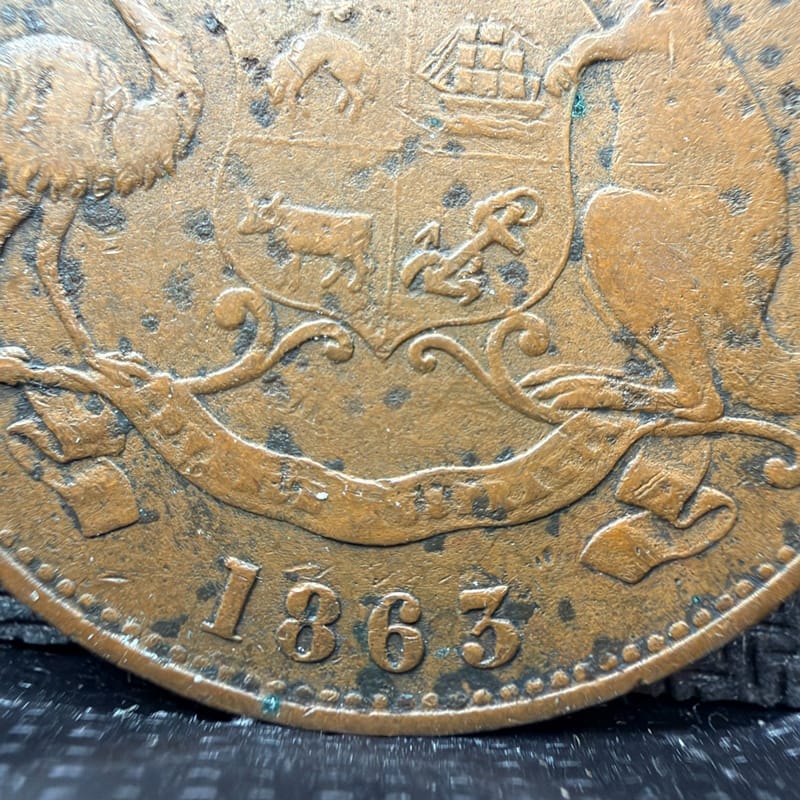 1863 AUSTRALIA W & B BROOKES IRONMONGERS COPPER PENNY TOKEN Queensland 00904 - Image 5