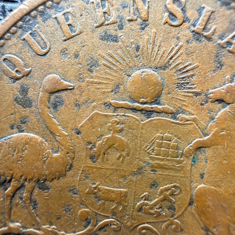 1863 AUSTRALIA W & B BROOKES IRONMONGERS COPPER PENNY TOKEN Queensland 00904 - Image 6