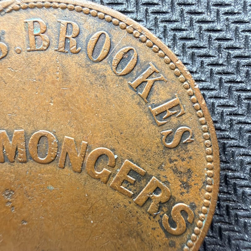 1863 AUSTRALIA W & B BROOKES IRONMONGERS COPPER PENNY TOKEN Queensland 00904 - Image 7