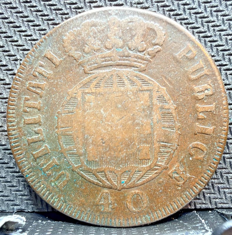 1820 PORTUGAL 40 REIS PATACO LARGE BUST 00906 - Image 1