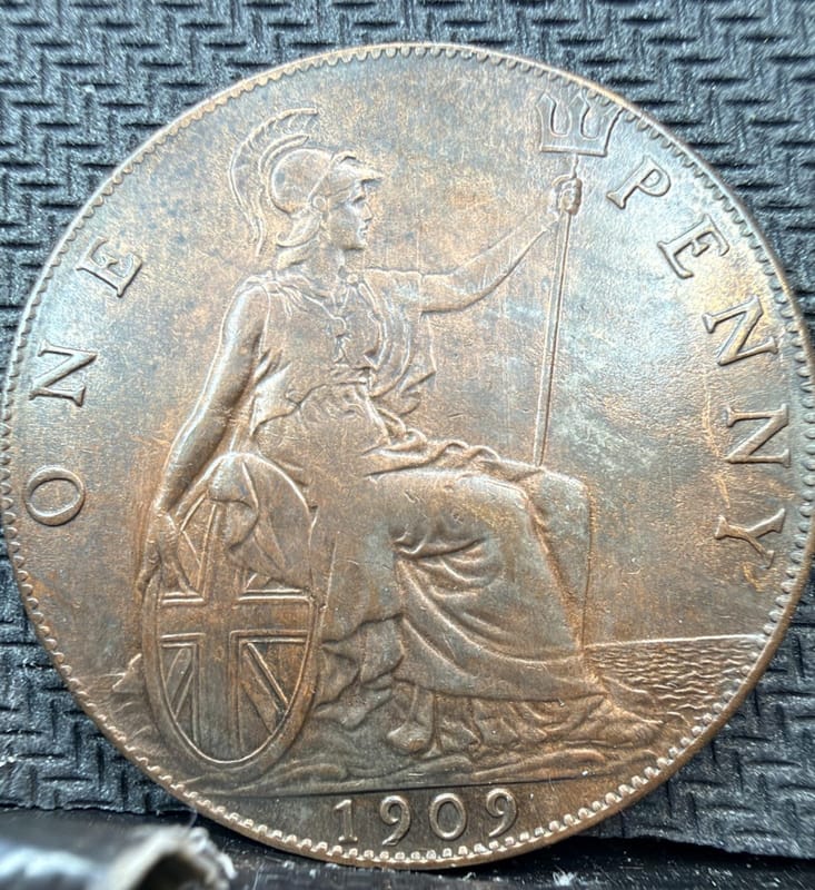 Great Britain 1909 Penny 1d High Tide Variant VF 00907 - Image 2
