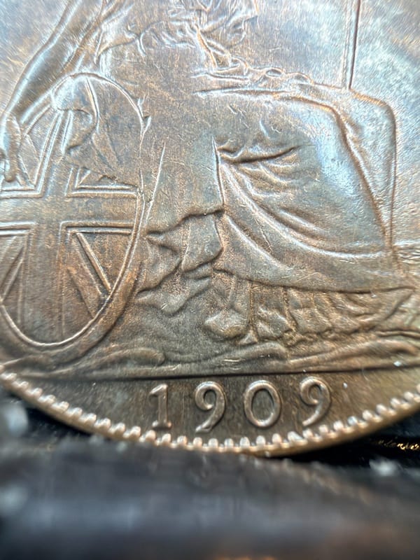 Great Britain 1909 Penny 1d High Tide Variant VF 00907 - Image 6