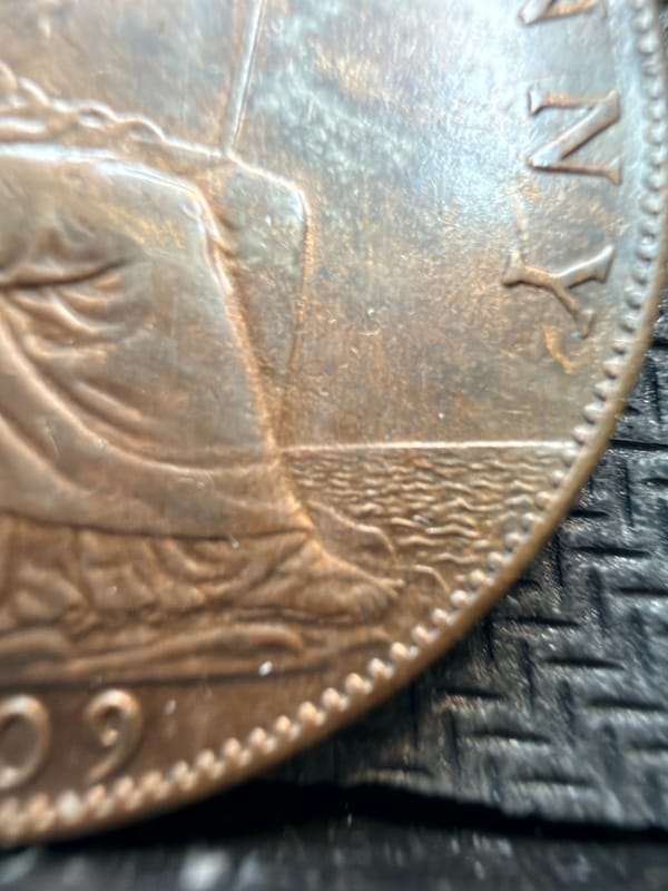 Great Britain 1909 Penny 1d High Tide Variant VF 00907 - Image 8