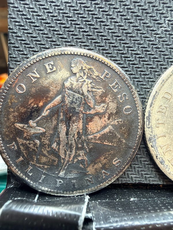 1907 & 1909-S U.S. Philippines $1 One Peso San Francisco Mint Silver 00910 - Image 3