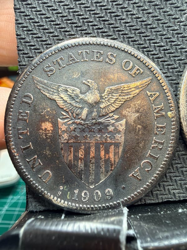 1907 & 1909-S U.S. Philippines $1 One Peso San Francisco Mint Silver 00910 - Image 5