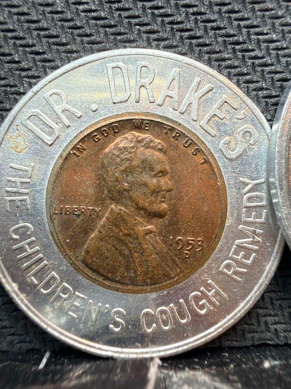 Vintage Encased Penny LOT Las Vegas Club Casino & Doctor Drake's Cent 00912 - Image 7