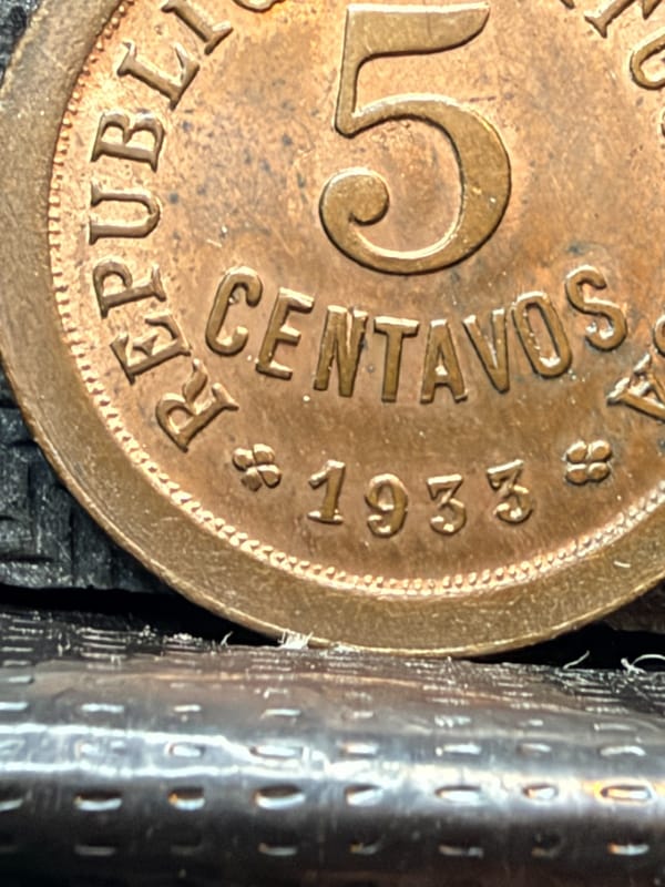 1933 Portuguese Guinea-Bissau 5 Centavos Coin - Portugal Colony, Copper 00913BB1 - Image 2