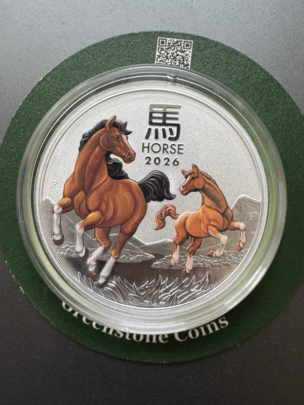 2026 Perth Mint Lunar Year Of The Horse 5oz 9999 Colorized Silver Coin InCapsule - Image 2
