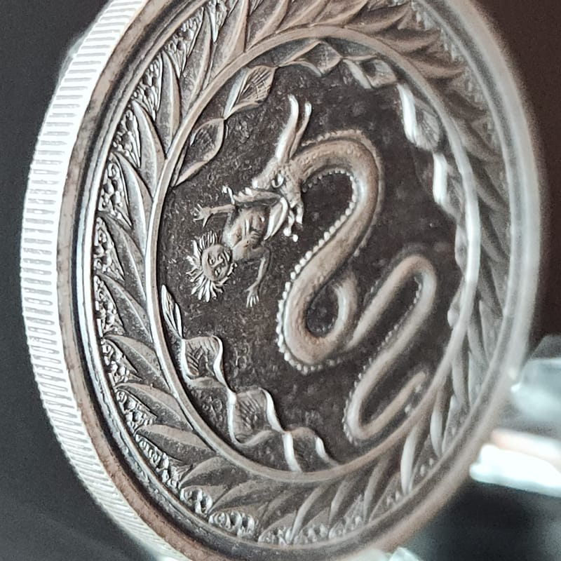 2020 Serpent of Milan 1oz .999 Silver Antiqued - Image 6