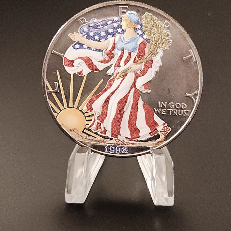 1992 ASE Colorized 1oz .999 Silver - Image 6