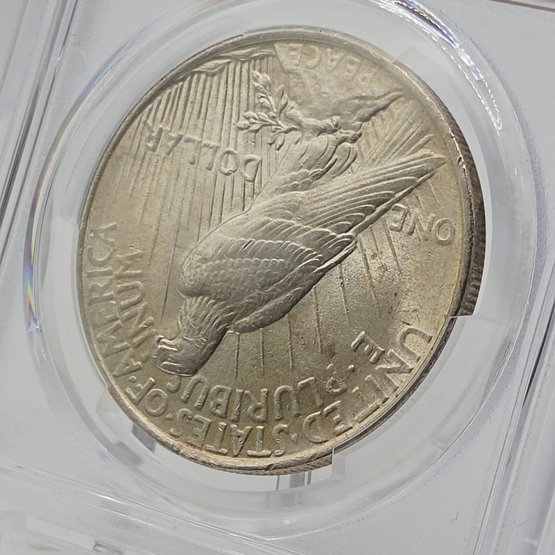 1924 AU58 Error Peace Dollar - Cracked Planchet - Image 7