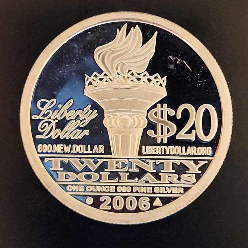 2006 NORFED $20 RARE Liberty Dollar 1oz .999 - Image 1