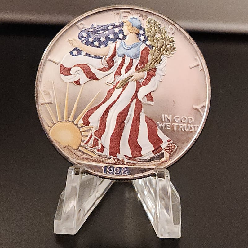 1992 ASE Colorized 1oz .999 Silver - Image 1
