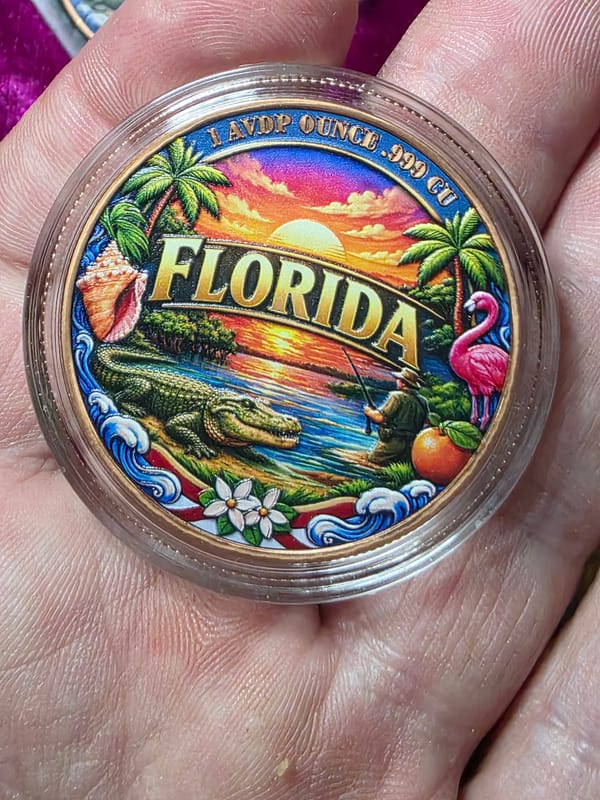 LOT: 2. .999 Copper.  2x 1oz FLORIDA   - Image 1