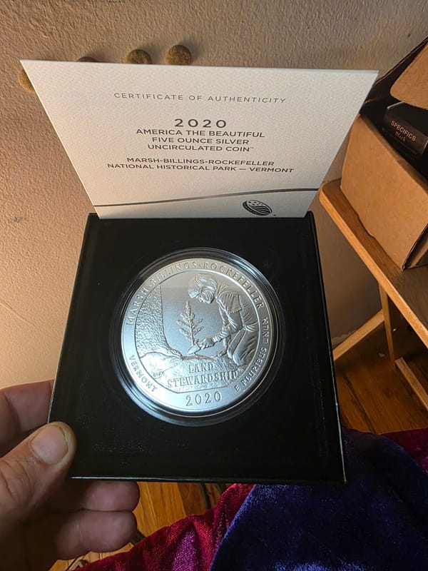 2020 5oz Silver ATB Uncirculated.  Vermont - Image 4