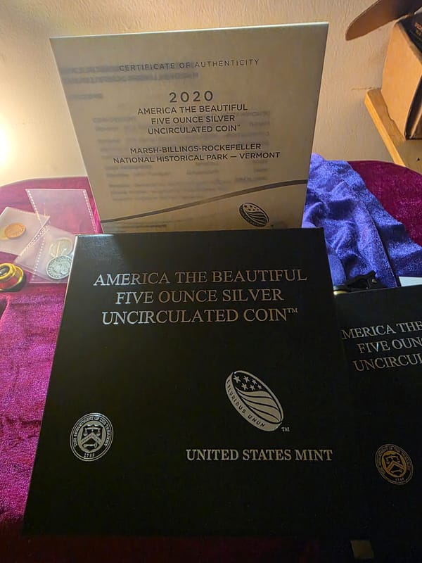 2020 5oz Silver ATB Uncirculated.  Vermont - Image 3
