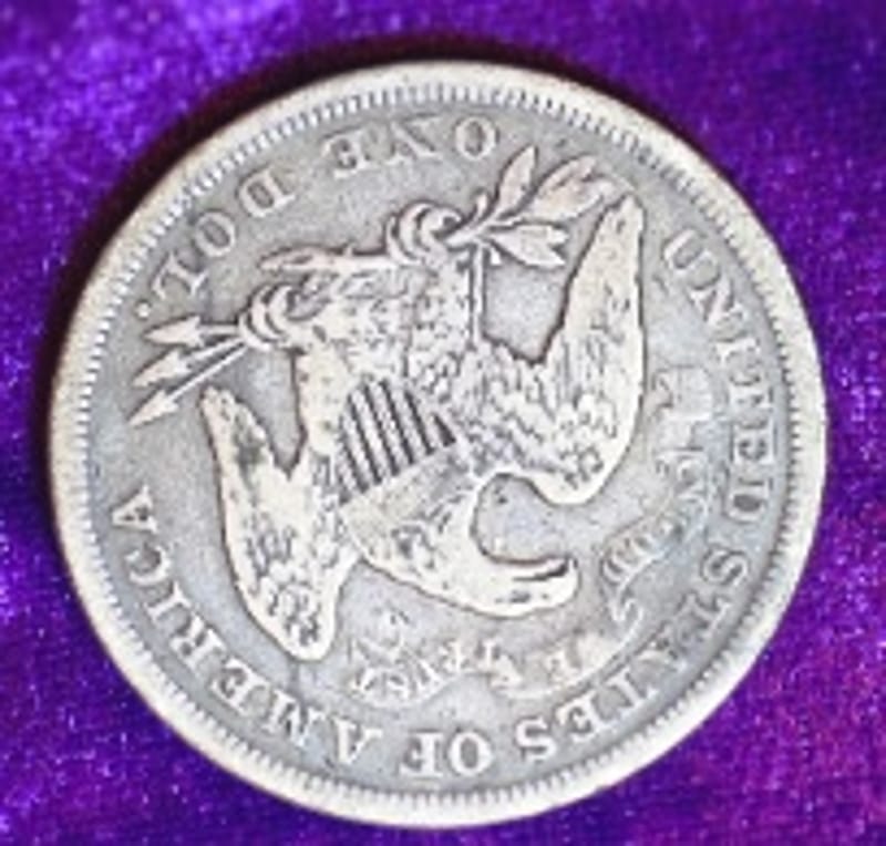 1872 SEATED LIBERTY DOLLAR-ULTRA RARE  - Image 7