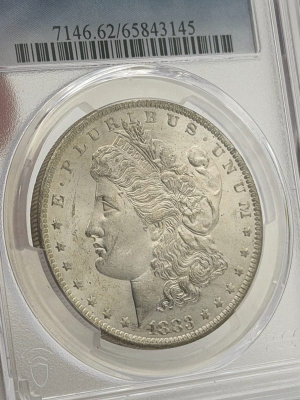 1883-O Morgan Silver Dollar $1 PCGS MS62 Business Strike New Orleans 90% Silver - Image 3