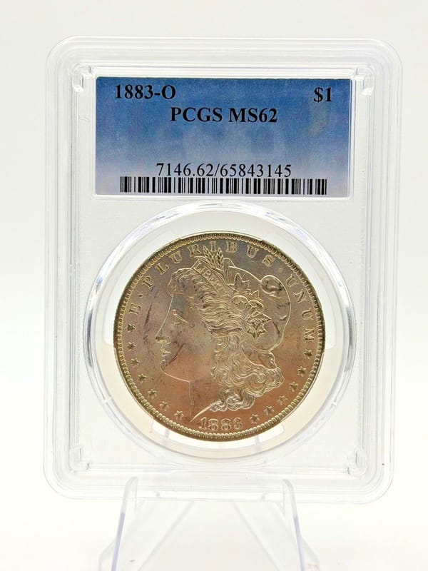 1883-O Morgan Silver Dollar $1 PCGS MS62 Business Strike New Orleans 90% Silver - Image 1