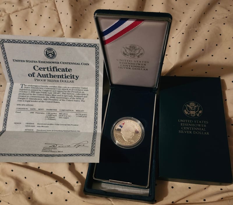 1990 P Eisenhower Silver Proof Coin - Image 1
