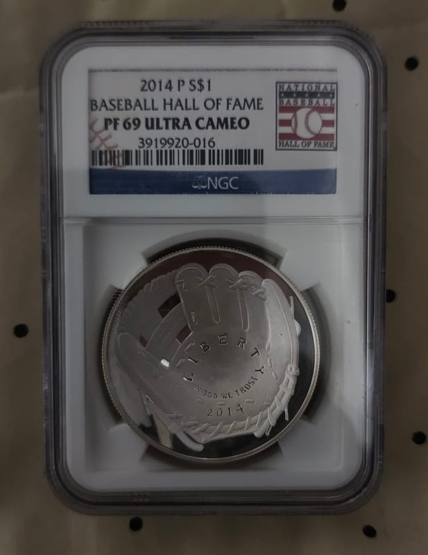 2014 P Baseball HOF PF69 UC Silver Dollar | PeerMetals