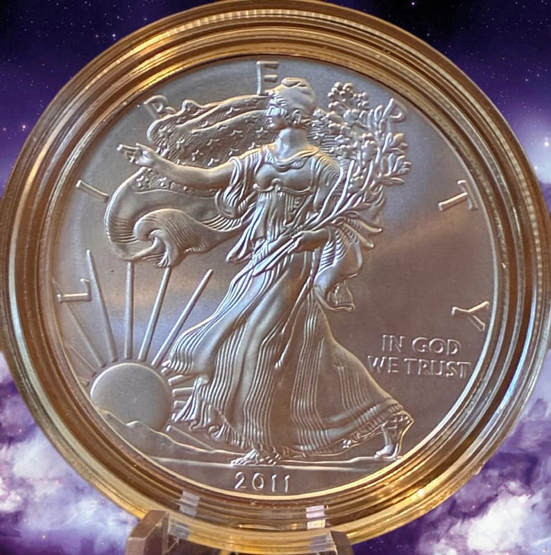 2011-W UNC BURNISHED SILVER EAGLE - Image 2