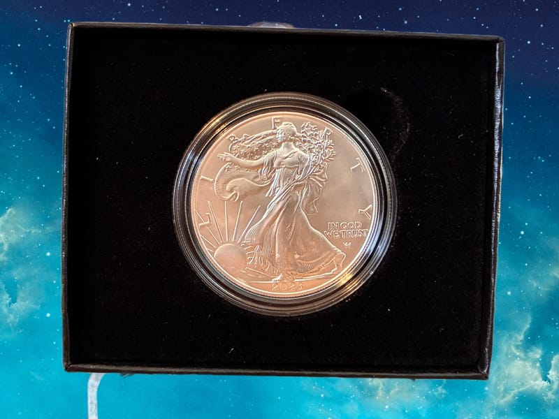 2023-W UNC BURNISHED SILVER EAGLE - Image 6