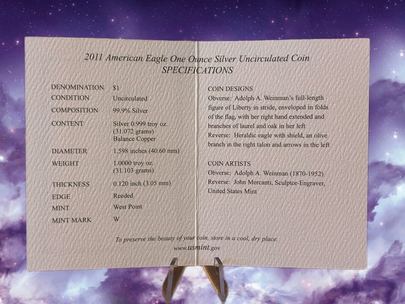 2011-W UNC BURNISHED SILVER EAGLE - Image 7