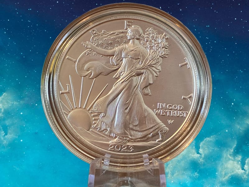 2023-W UNC BURNISHED SILVER EAGLE - Image 1