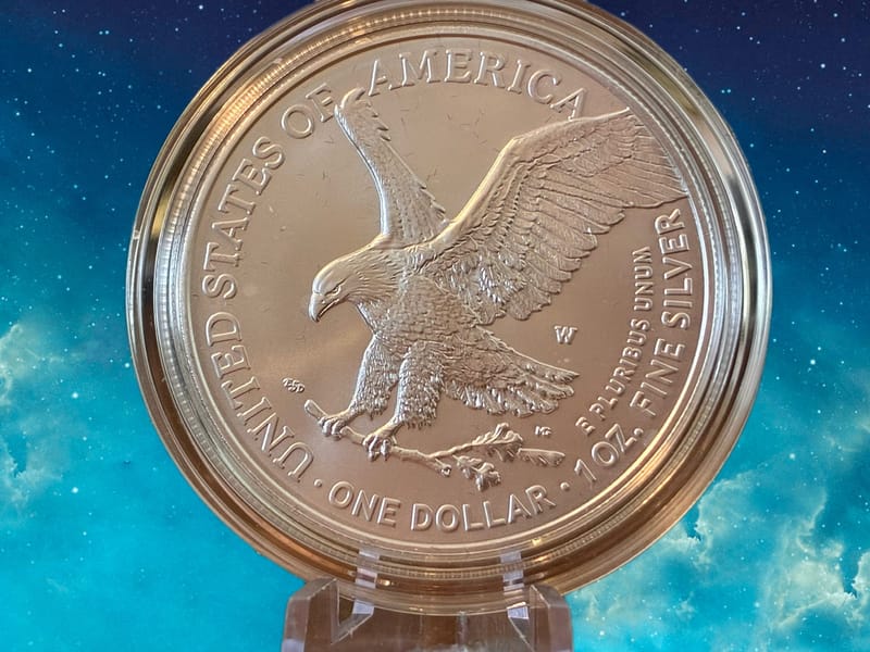 2023-W UNC BURNISHED SILVER EAGLE - Image 2